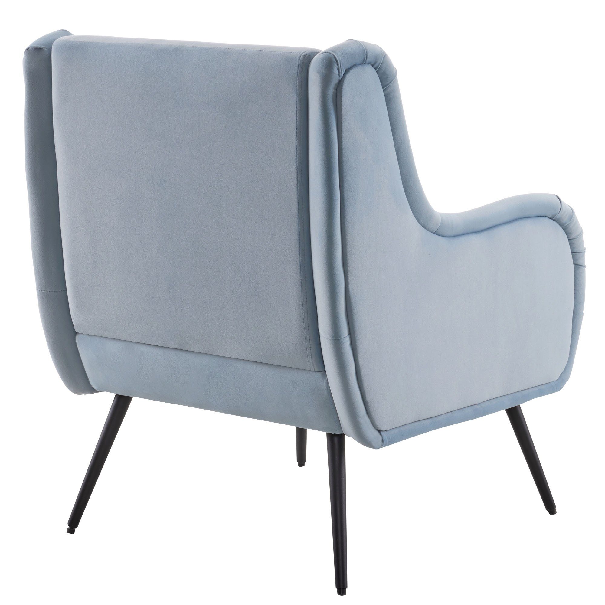 Metallbeinarmlehne), (Wohnzimmer-Freizeitsessel Loungesessel Sessel mit mit im Rückenlehne, Polstersessel Stil, Samtstuhl modernen OKWISH blau Samtstuhl, Relaxsessel hoher