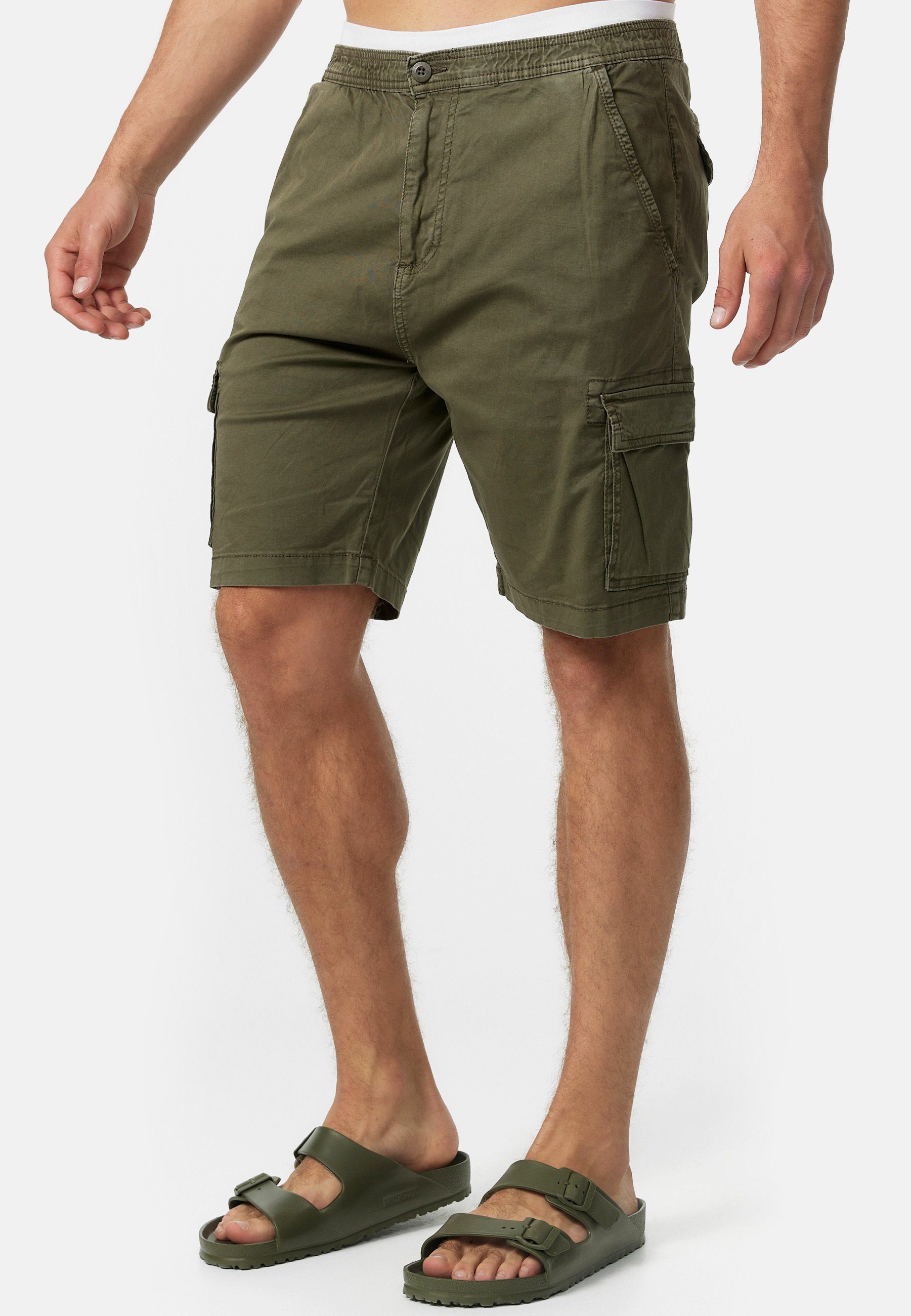 Indicode Cargoshorts Herren Kinnaird Cargo Shorts Herrenshorts aus elastischer Baumwoll-Qualität