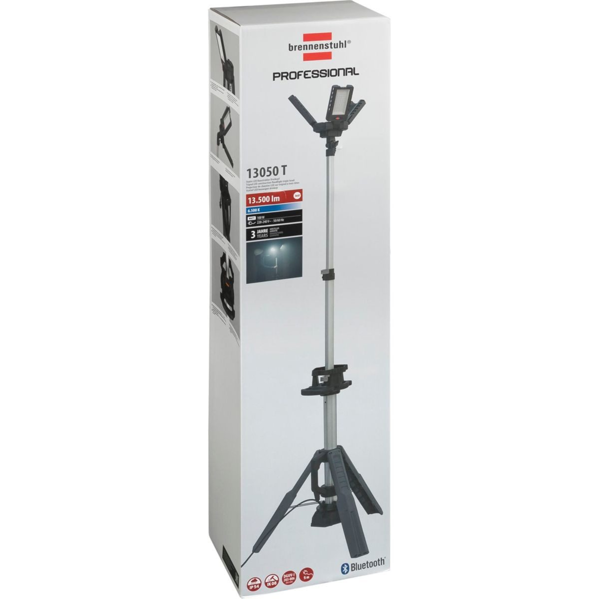Brennstuhl Baustrahler Stativ LED Strahler Dreikopf 13050 T