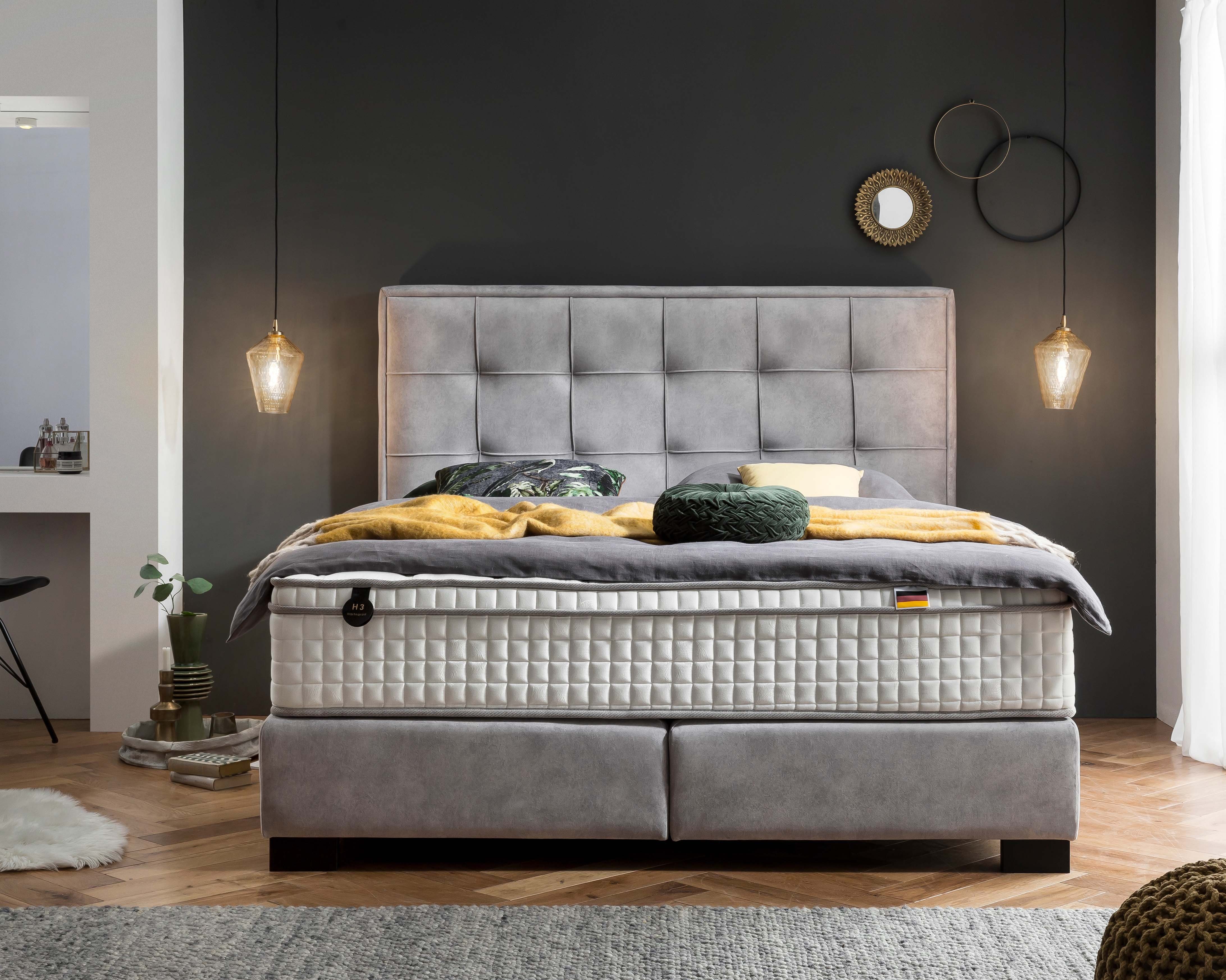 Polsterei Marya Boxspringbett LONDON I Sonderaktion: 20 % Extra-Rabatt!, LUXURY Chesterfield box spring bett wahlweise mit Matratze & Topper