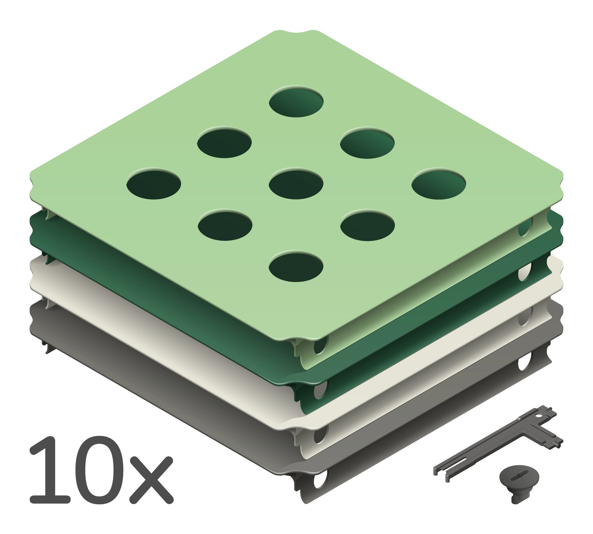 QUADRO Spielturm-Erweiterung Lochplattenset XXL Home, (Montessori-inspiriertes Erweiterungsset, Ergänzung zu jedem Quadro Baukasten), Modulare Erweiterung, ab 6 Monaten, Made in Germany, UV-stabil