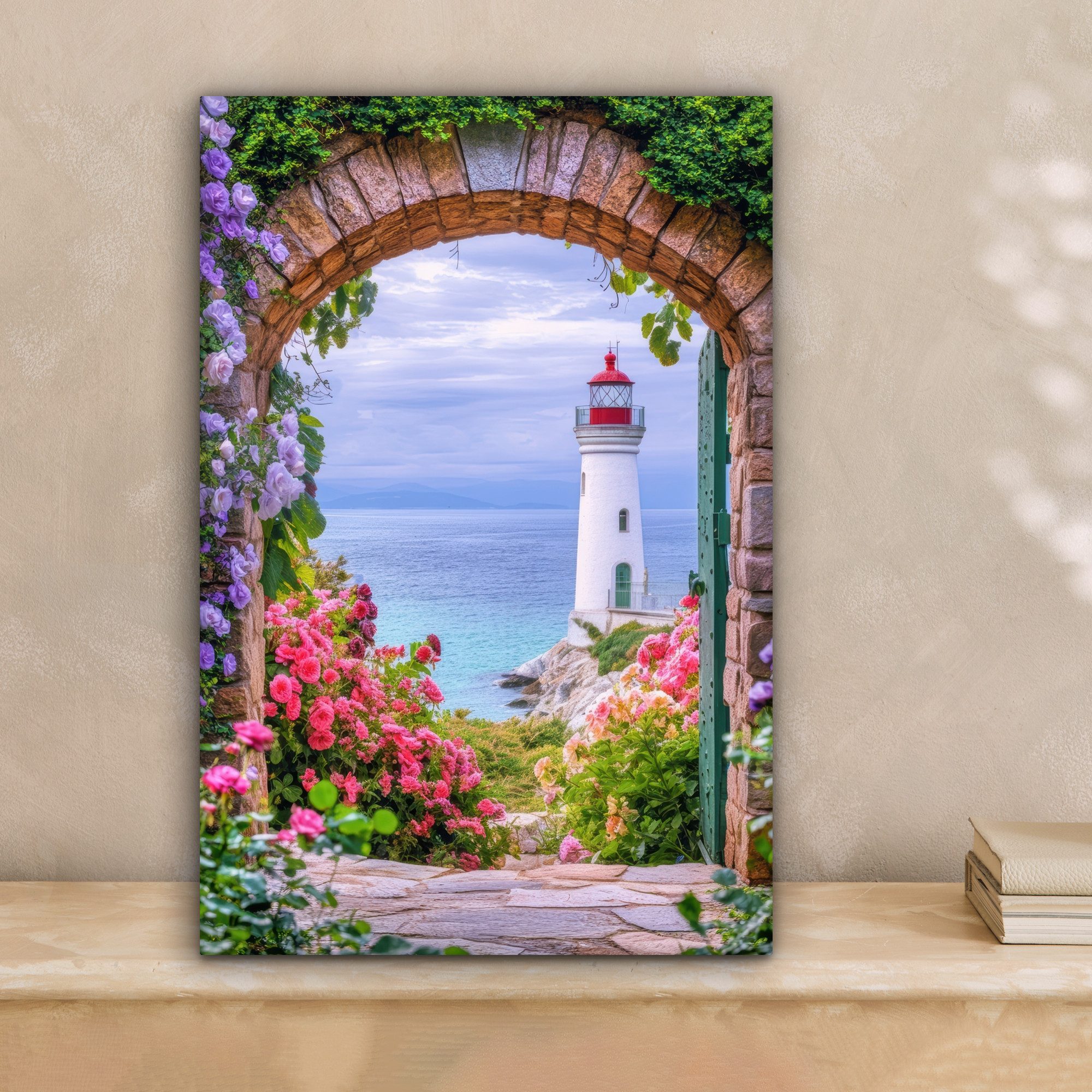 OneMillionCanvasses® Leinwandbild Durchblick - Leuchtturm - günstig online kaufen