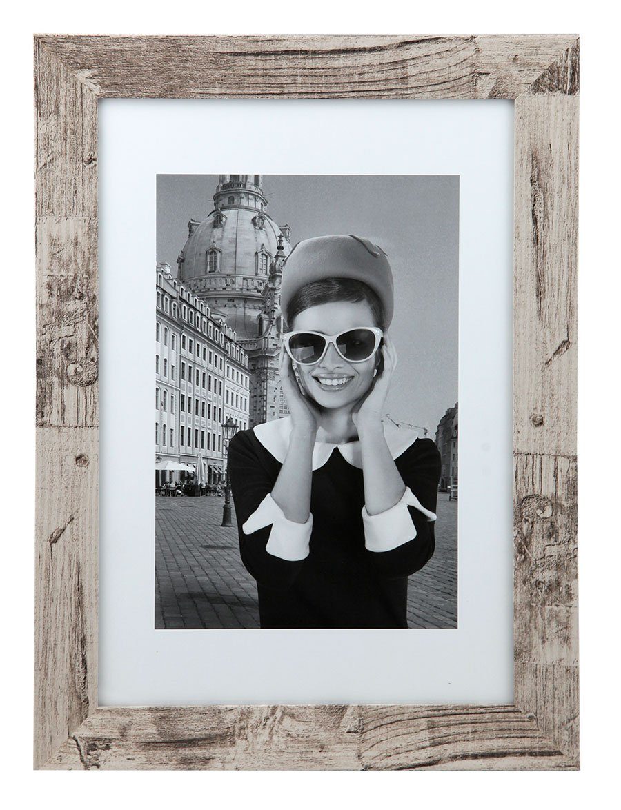 IDEAL TREND Bilderrahmen Hollywood Holz Bilderrahmen Foto Rahmen Family Picture frames Grau