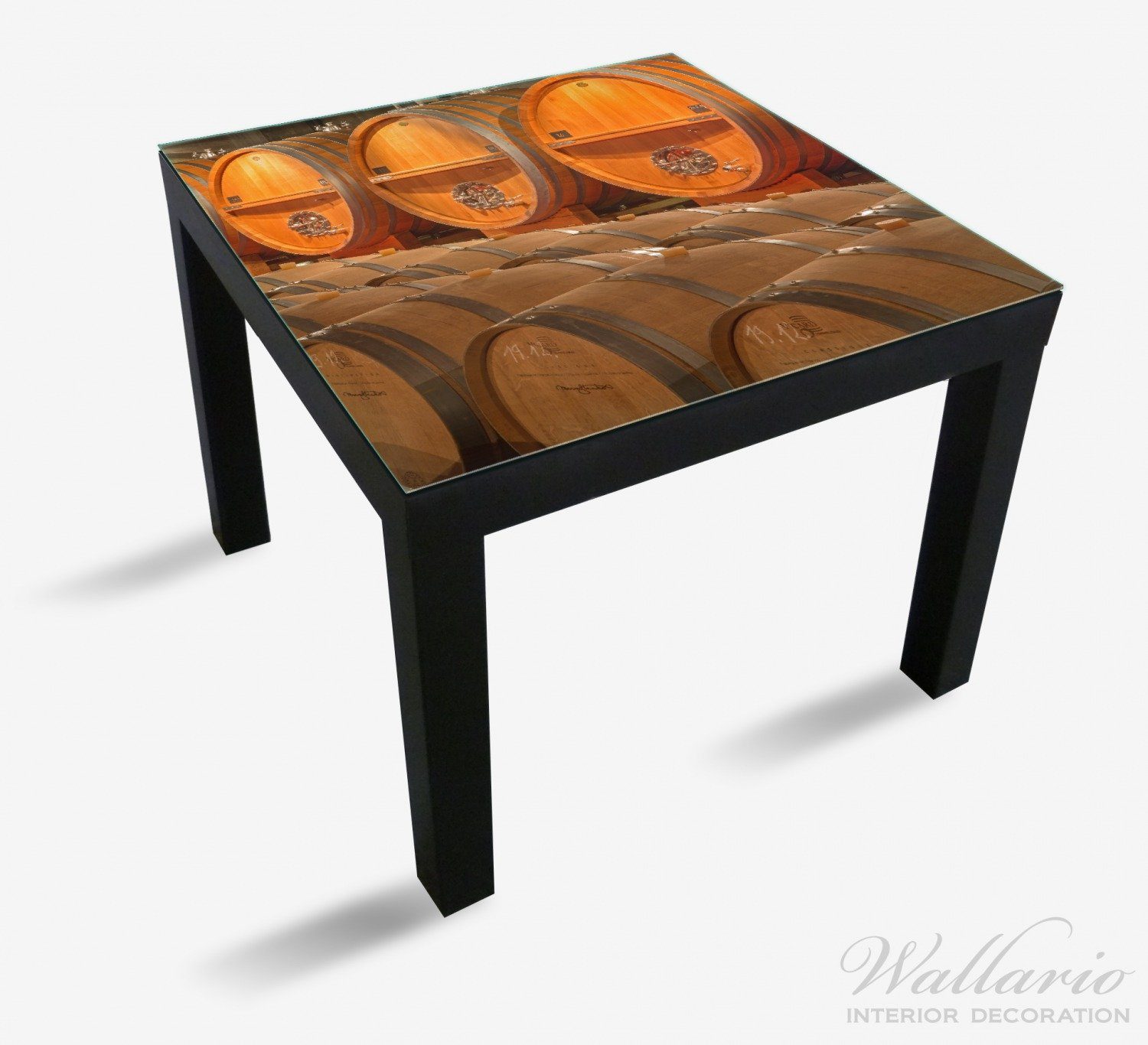 geeignet mit Weinkeller Ikea Wallario Holzfässern alten (1 St), Tischplatte Tisch für Lack