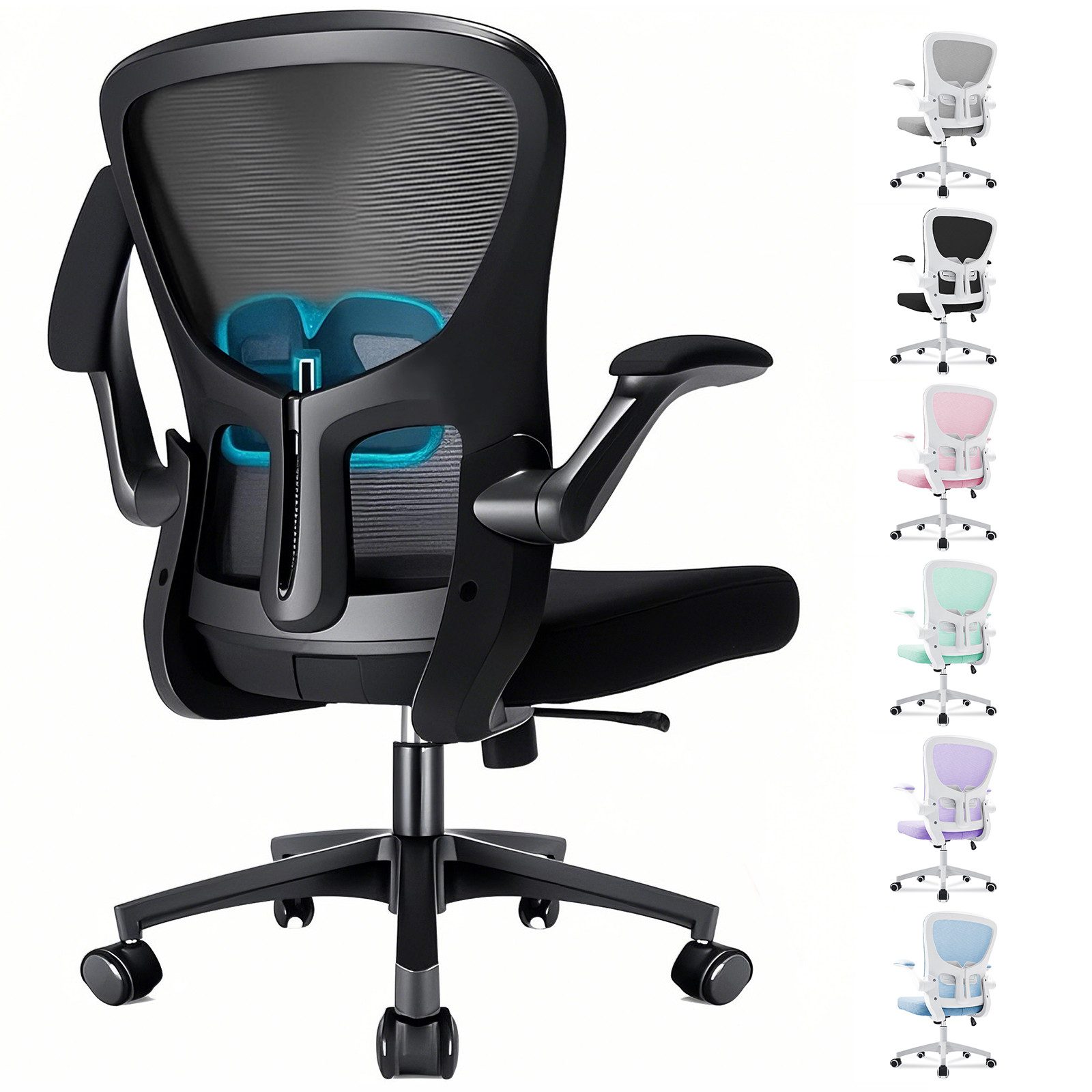 Durrafy Bürostuhl Ergonomischer Bürostuhl,Schreibtischstuhl mit klappbaren günstig online kaufen