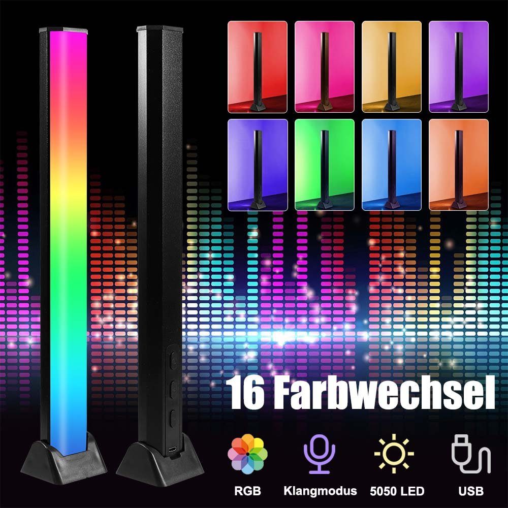 LED Zimmer Lichtleiste Streifen Atmosphäre Musik Deko, Rosnek RGB, LED Stripe Desktop Sync Gaming Rhythmus,Für