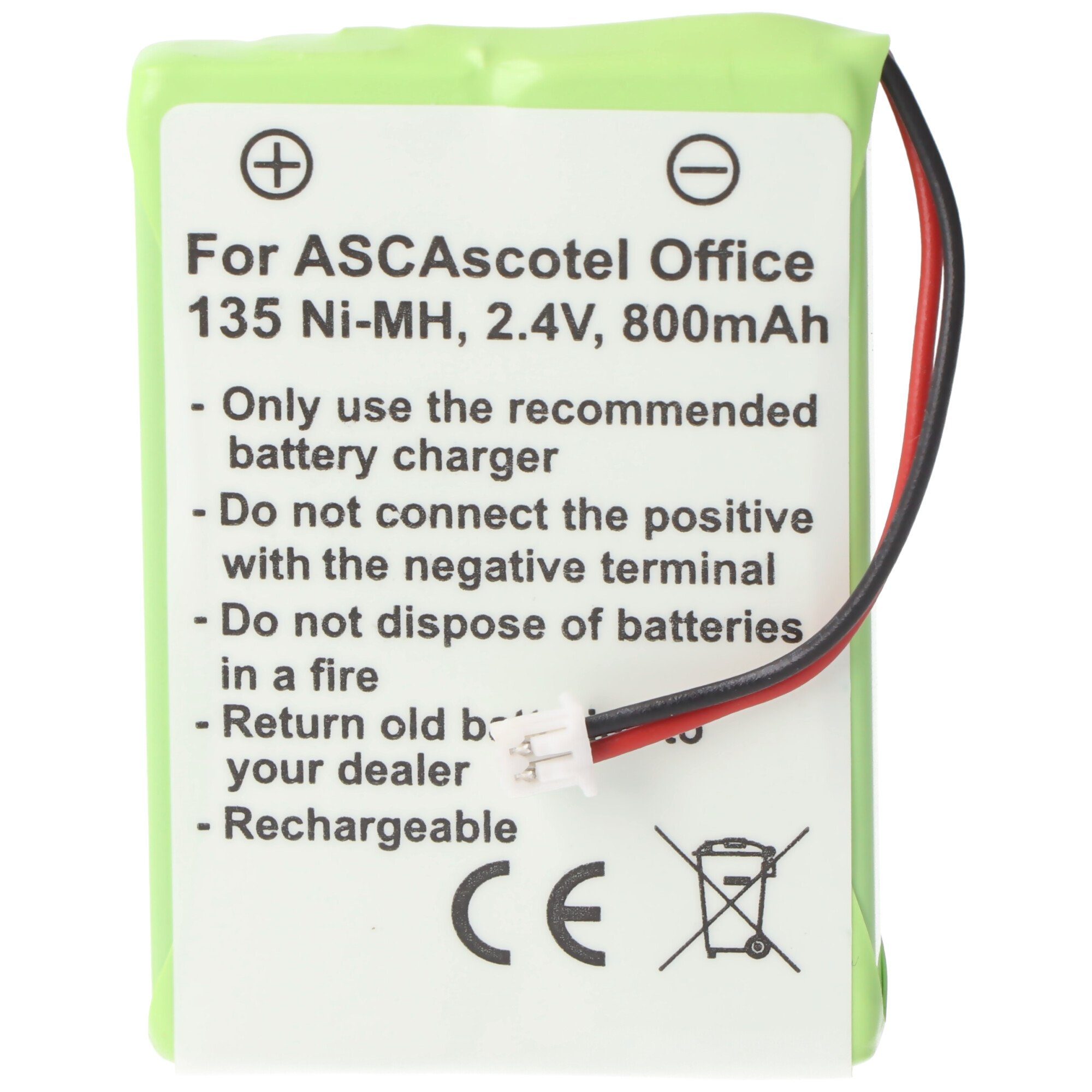 AccuCell ASCOM ASCOTEL OFFICE 135 Akku als Nachbau Akku von AccuCell mit 800mA Akku 700 mAh (2,4 V)
