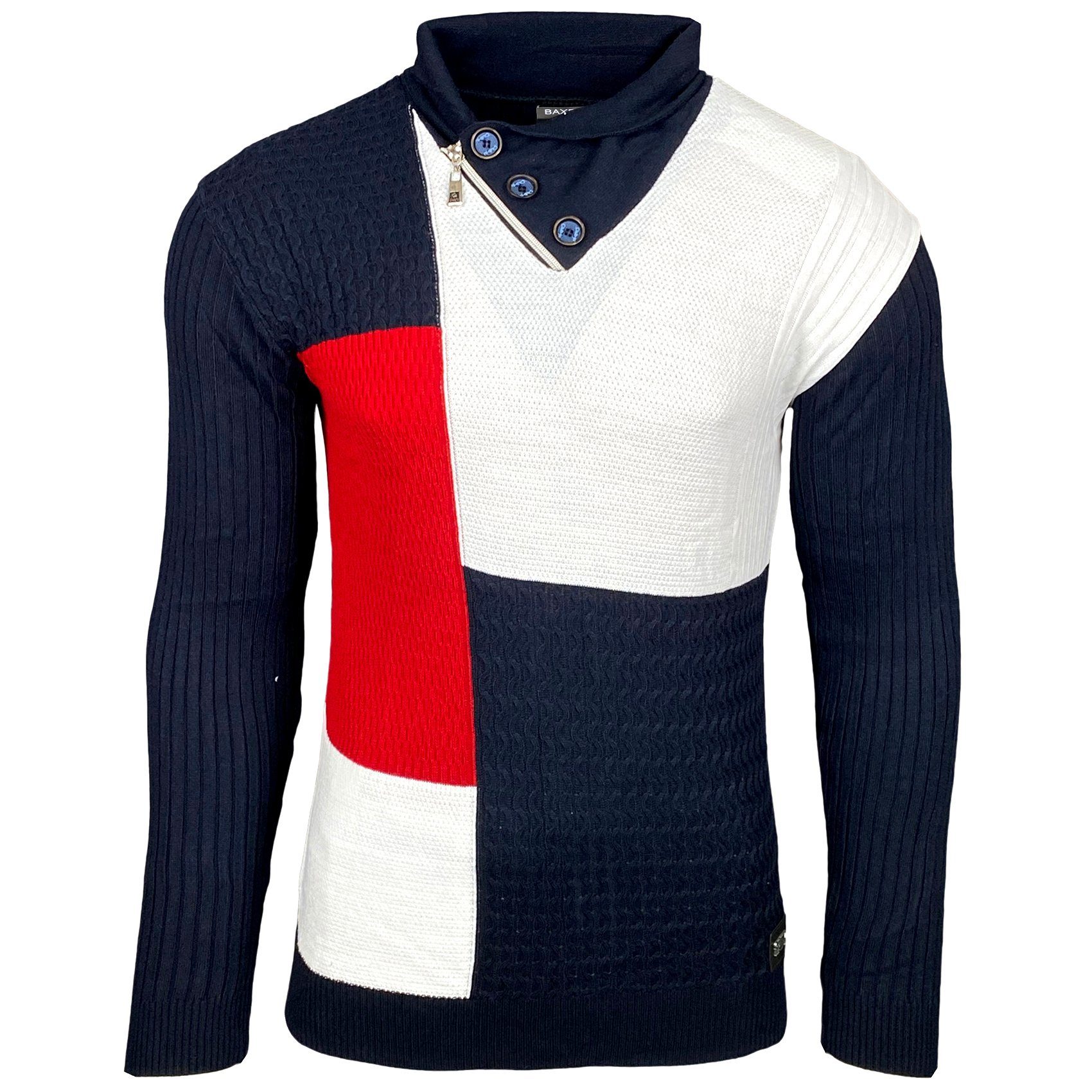 Baxboy Strickpullover Baxboy Herren Feinstrick Pullover günstig online kaufen