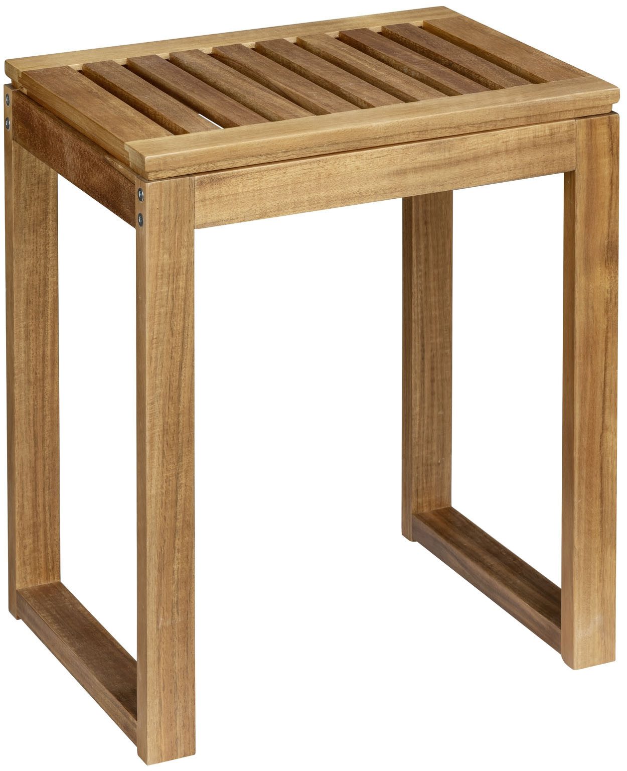 WENKO Badhocker Fondi, fürs Badezimmer aus Akazienholz, auch als Ablage nutzbar