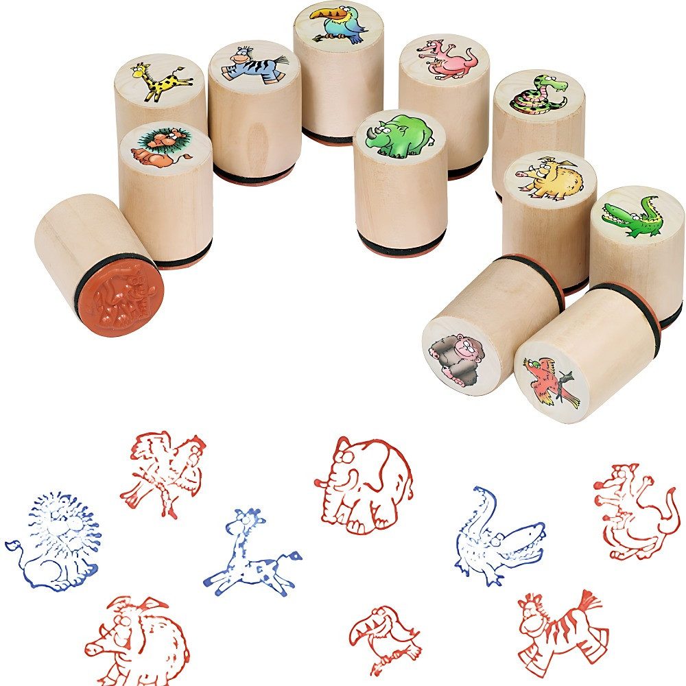 goki Stempel goki Stempel Wilde Tiere Holz
