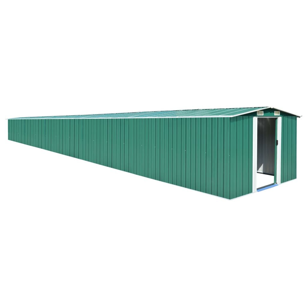 vidaXL Garten-Geräteschrank Gerätehaus Grün 257x990x181 cm Verzinkter Stahl
