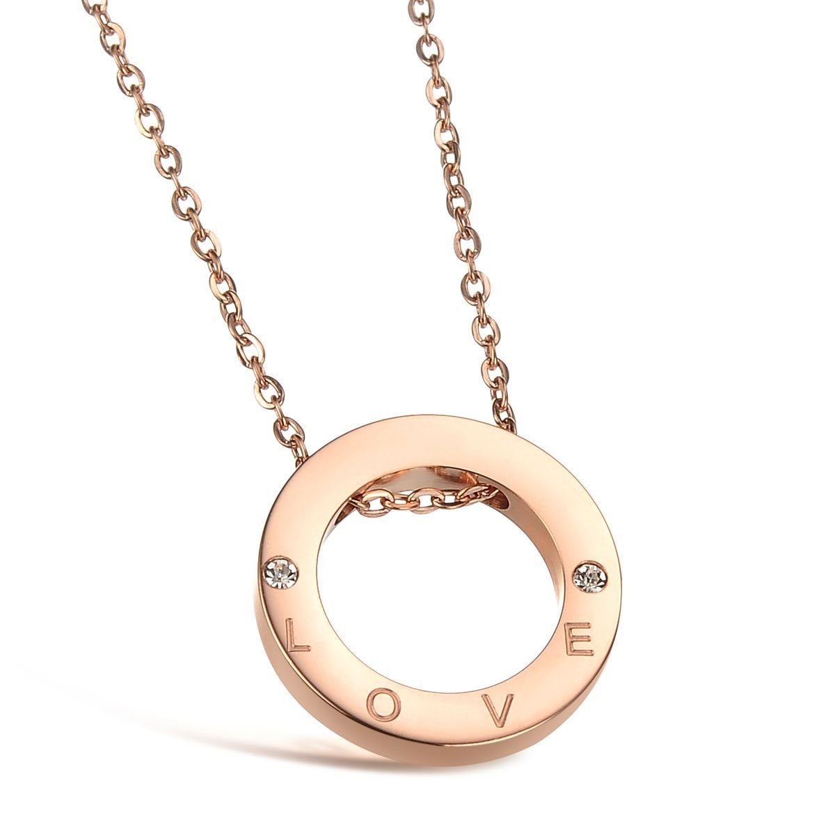 Vivance Partnerkette Kette mit Anhänger "Love", mit Zirkonia