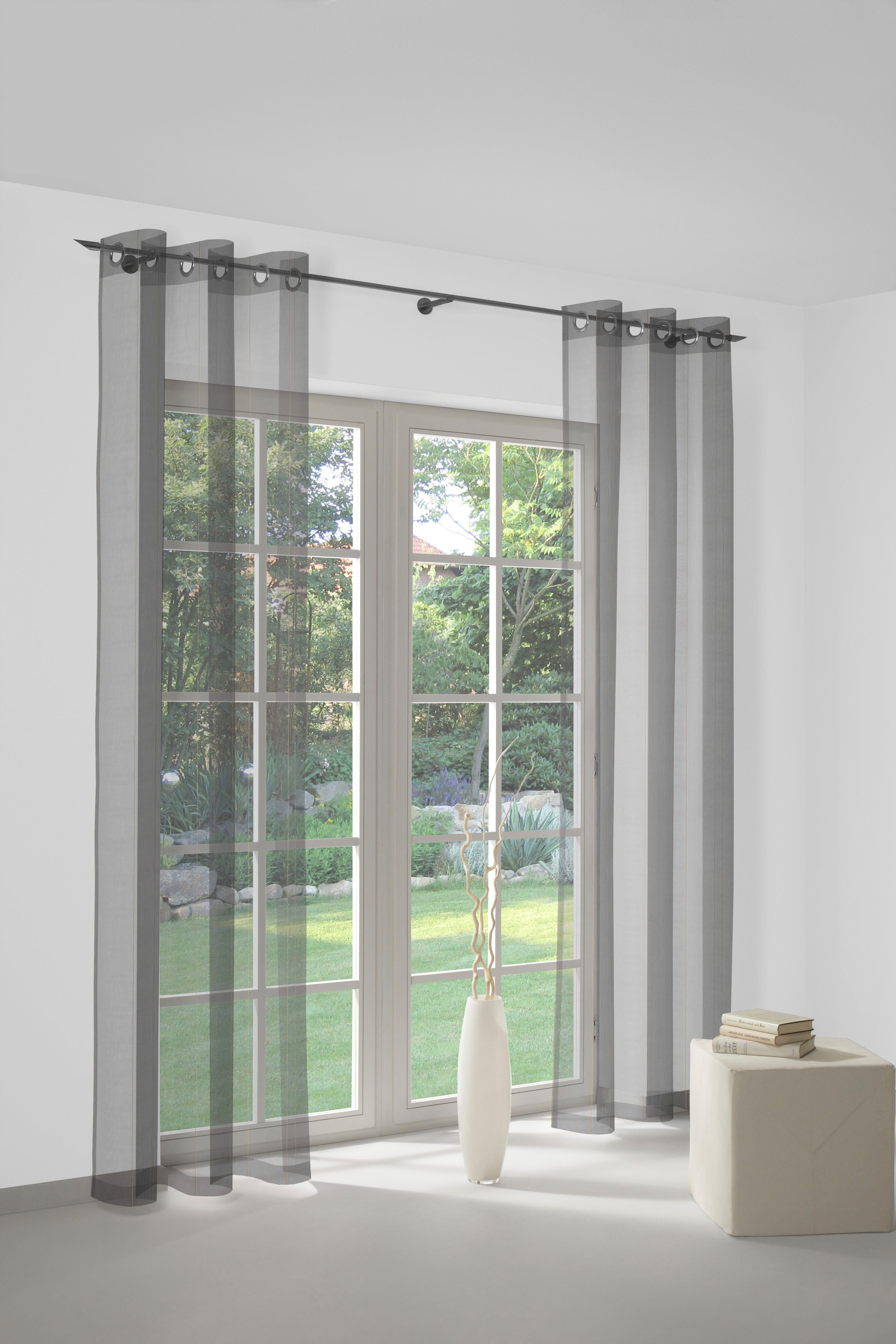 Wirth Gardine Chiara (1 St), Ösen, halbtransparent, Jacquard