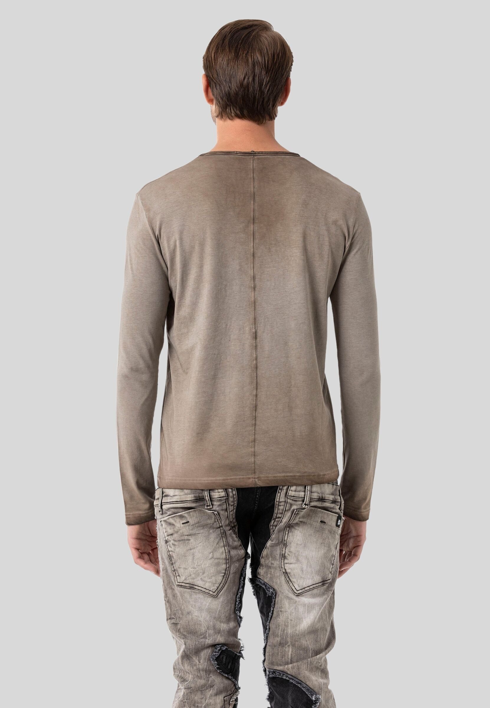 Cipo & Baxx T-Shirt Sweatshirts mit Knopfleiste am Ausschnitt günstig online kaufen