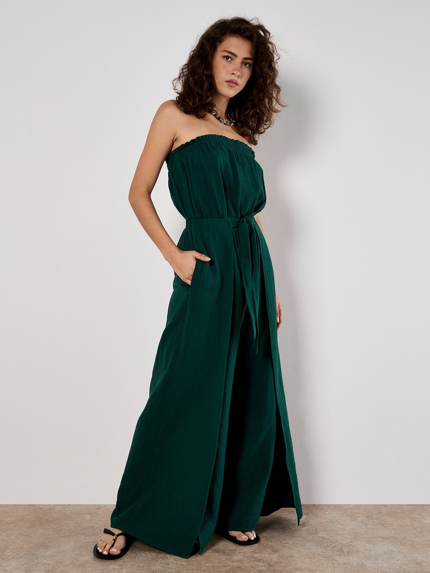 Apricot Jumpsuit Bandeau-Tetra-Overall (2-tlg) mit Wickelbein