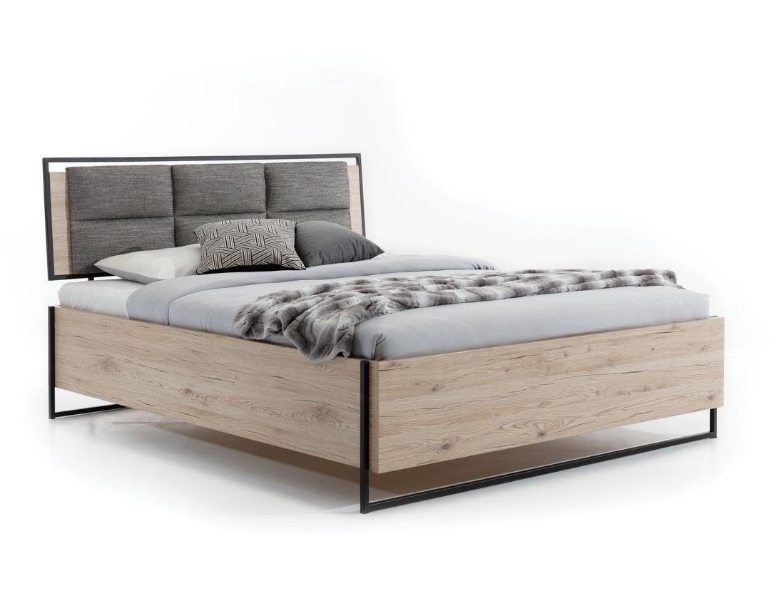 JVmoebel Bett Bett Beige Loft Design Modern Doppel Betten Schlafzimmer Elegantes (1-tlg., 1x nur Bett), Made in Europa