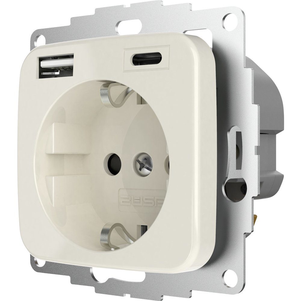 2USB Steckdose 2USB 2U-449382 Schutzkontakt-Steckdose erhöhter Berührungsschutz, mi