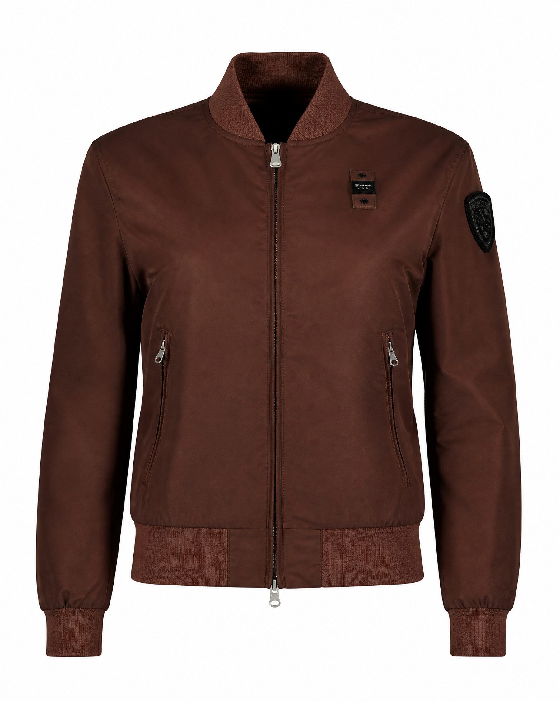 Blauer Bomberjacke