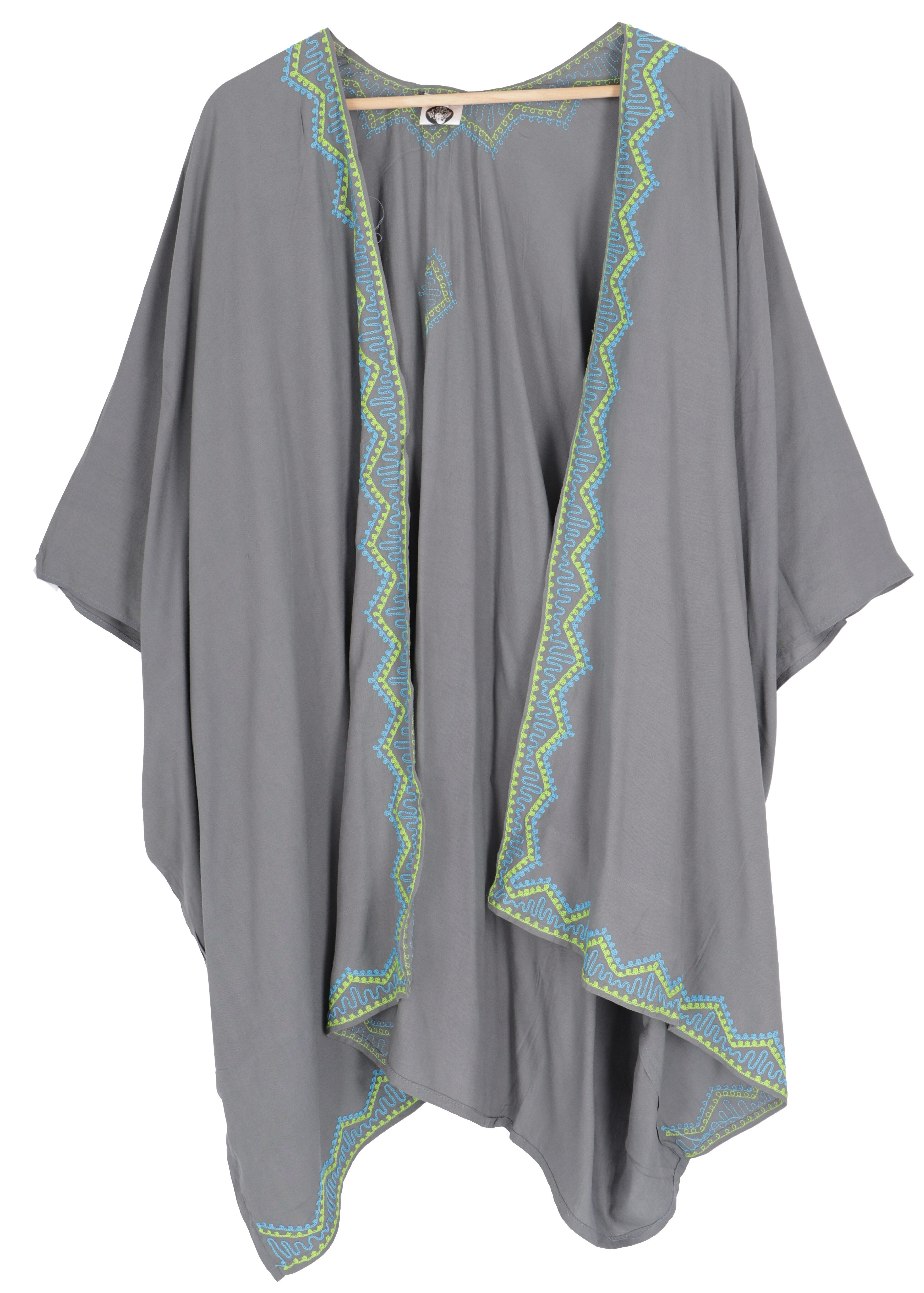 Guru-Shop Kimono Kurzer bestickter Sommer Kimono, günstig online kaufen