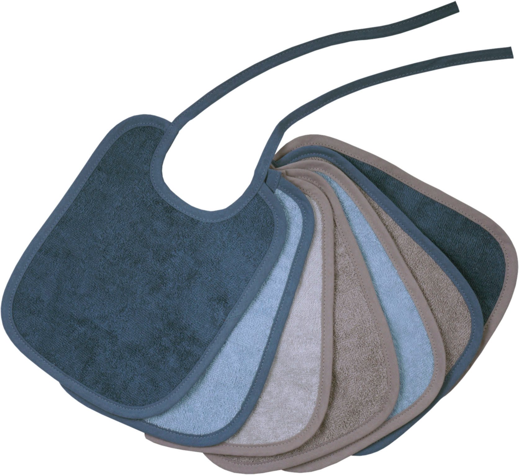 Wörner Lätzchen Bindelätzchen 7er Pack 20x25 cm, (7-St), großes Set, maschinenwaschbar, trocknergeeignet