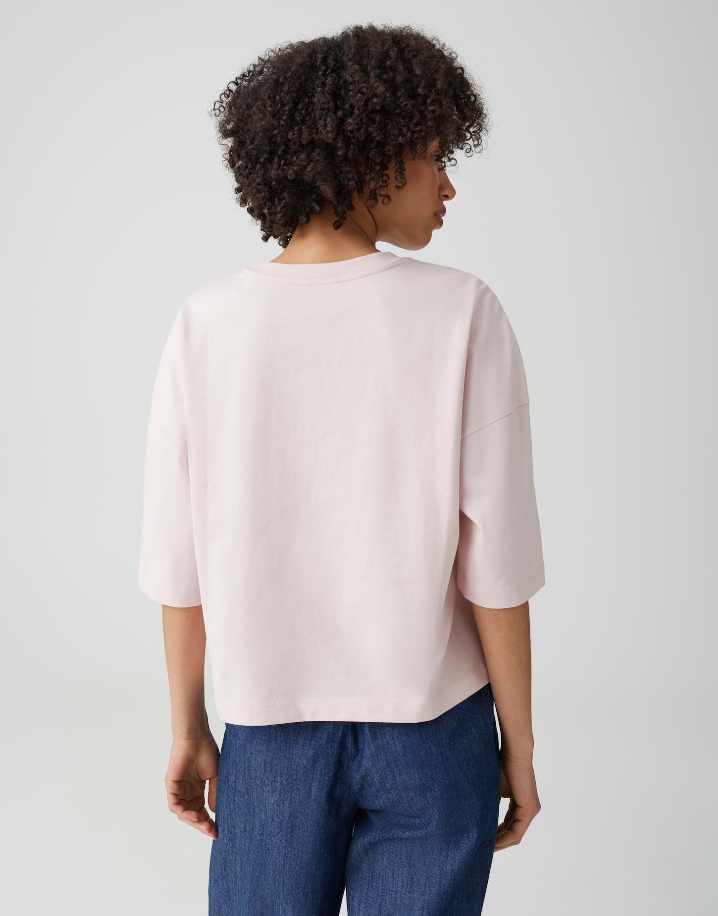 OPUS T-Shirt Boxy T-Shirt aus reinem Baumwolljersey Oversized Passform, Seitenschlitze für lässigen Look