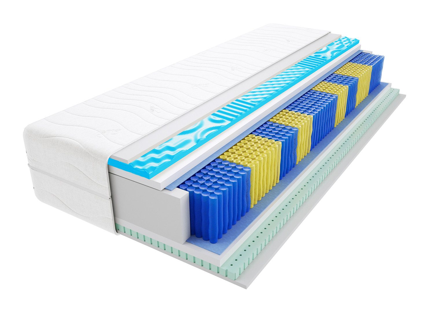 Taschenfederkernmatratze Matratzen, Taschenmatratzen Remo Multitaschen Visco Molet 120x120 cm, Godre, 21 cm hoch