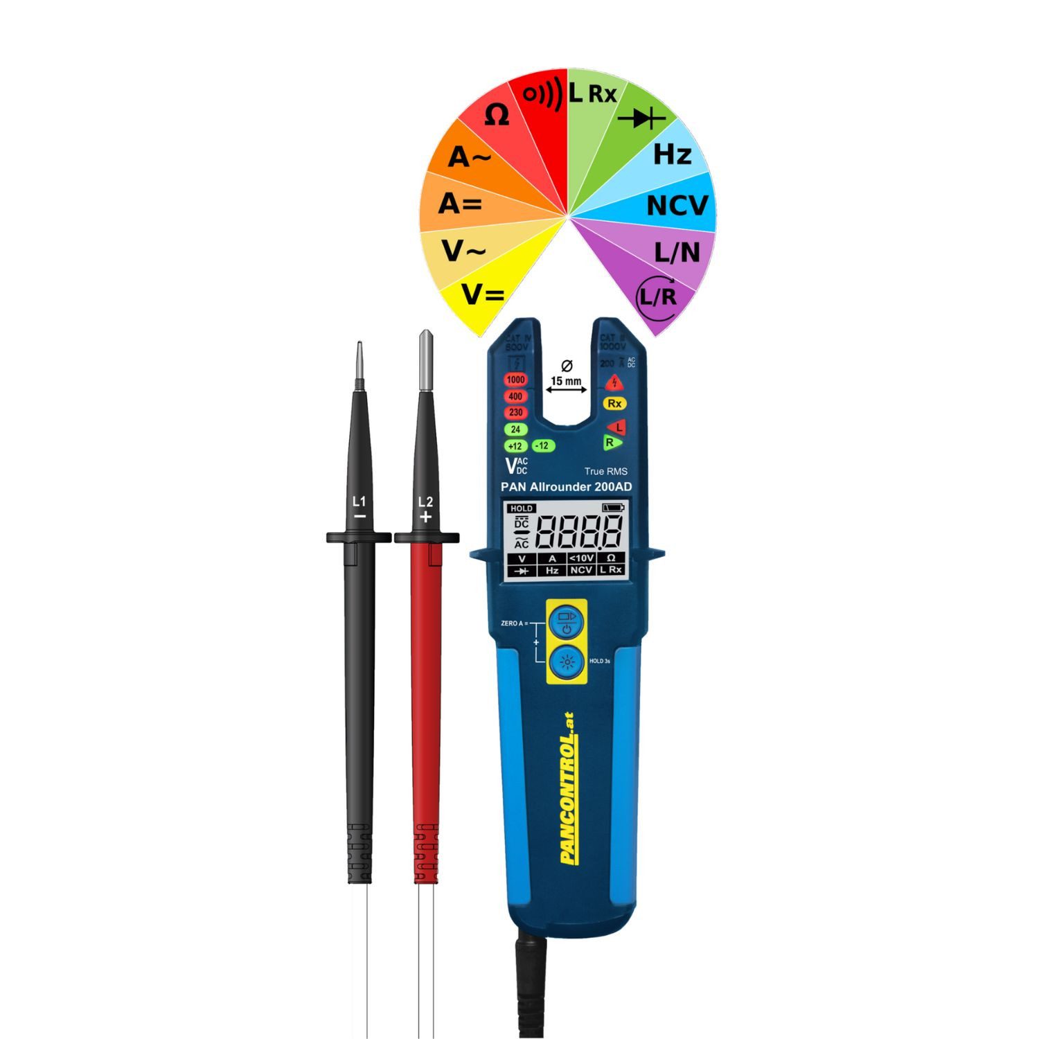 Pancontrol Spannungsprüfer PAN ALLROUNDER 200AD, Spannungs- & Durchgangsprüfer