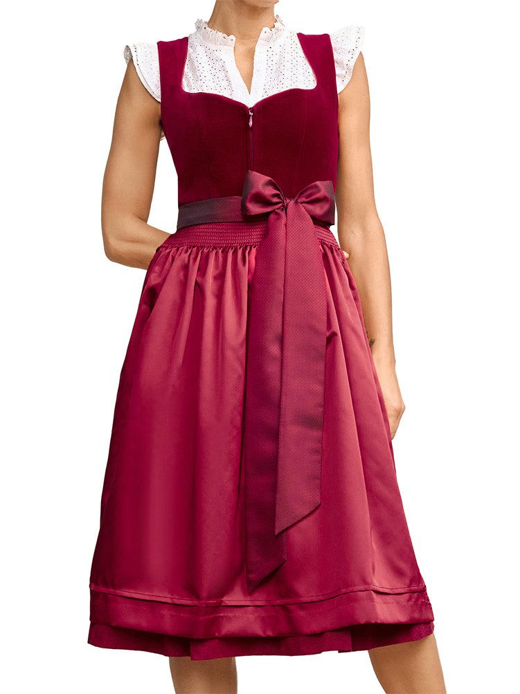 KRÜGER COLLECTION Dirndl Dirndl Anahita 70cm Länge rot