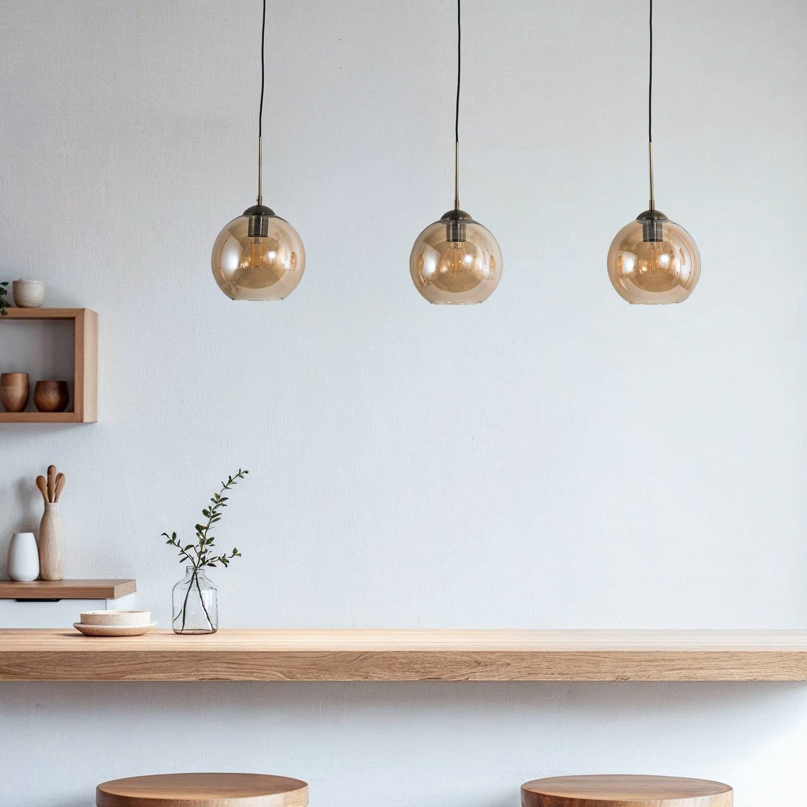 Lindby Hängeleuchte Sofian, Glas Creme IP20, 3 x 60 W günstig online kaufen