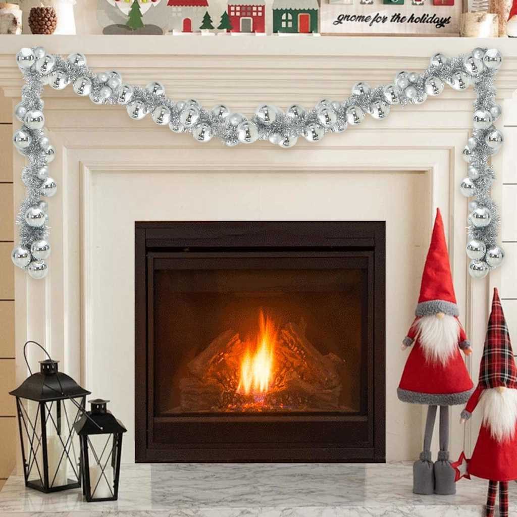 furnicato Girlanden Weihnachtsgirlande Polystyrol Silber für Innen- und Außenbereich (1-tlg)