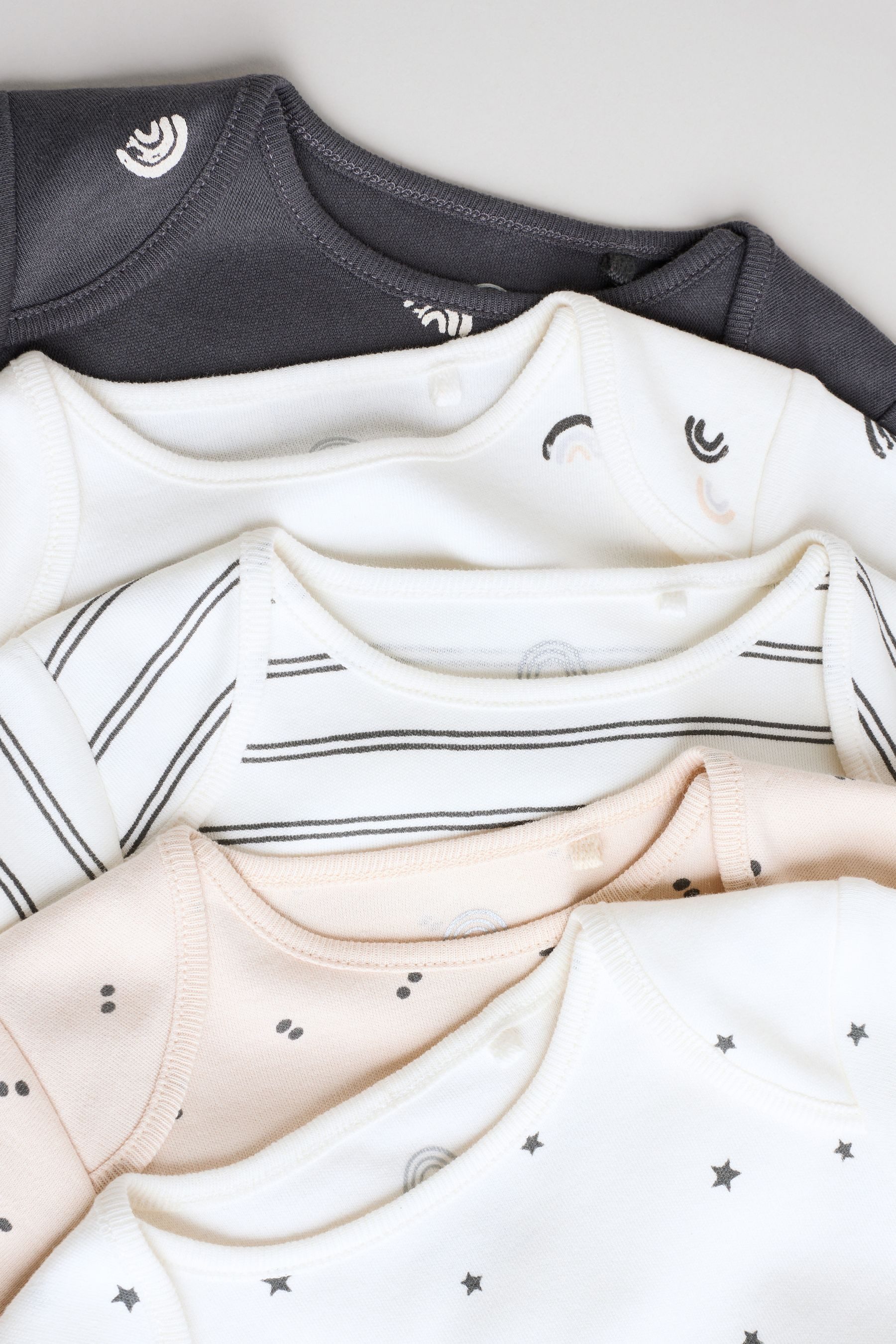 Next T-Shirt-Body Kurzärmelige Babybodys 100 % Baumwolle, 5 Stk. (5-tlg)
