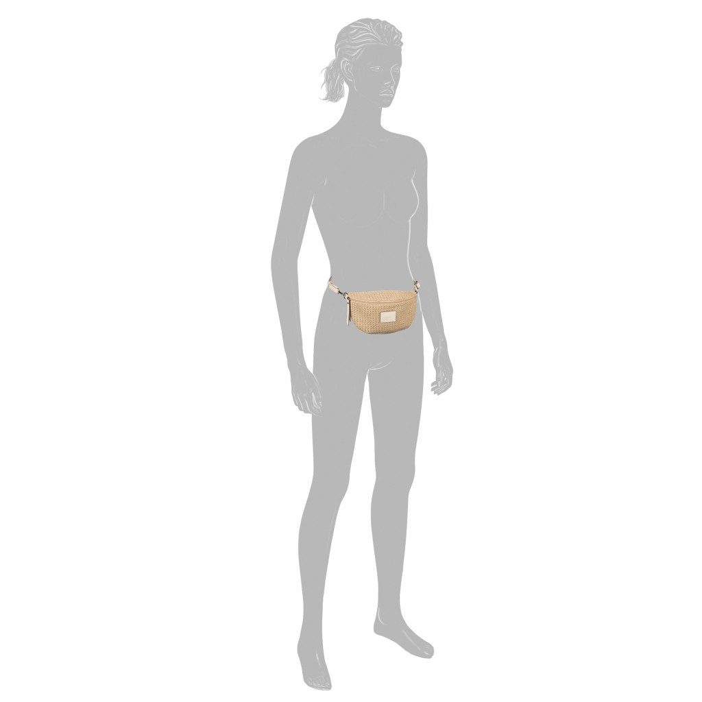 TOM TAILOR Denim Bauchtasche Rosie Raffia, klare Formen und überlange Quastenanhänger im Streifendesign