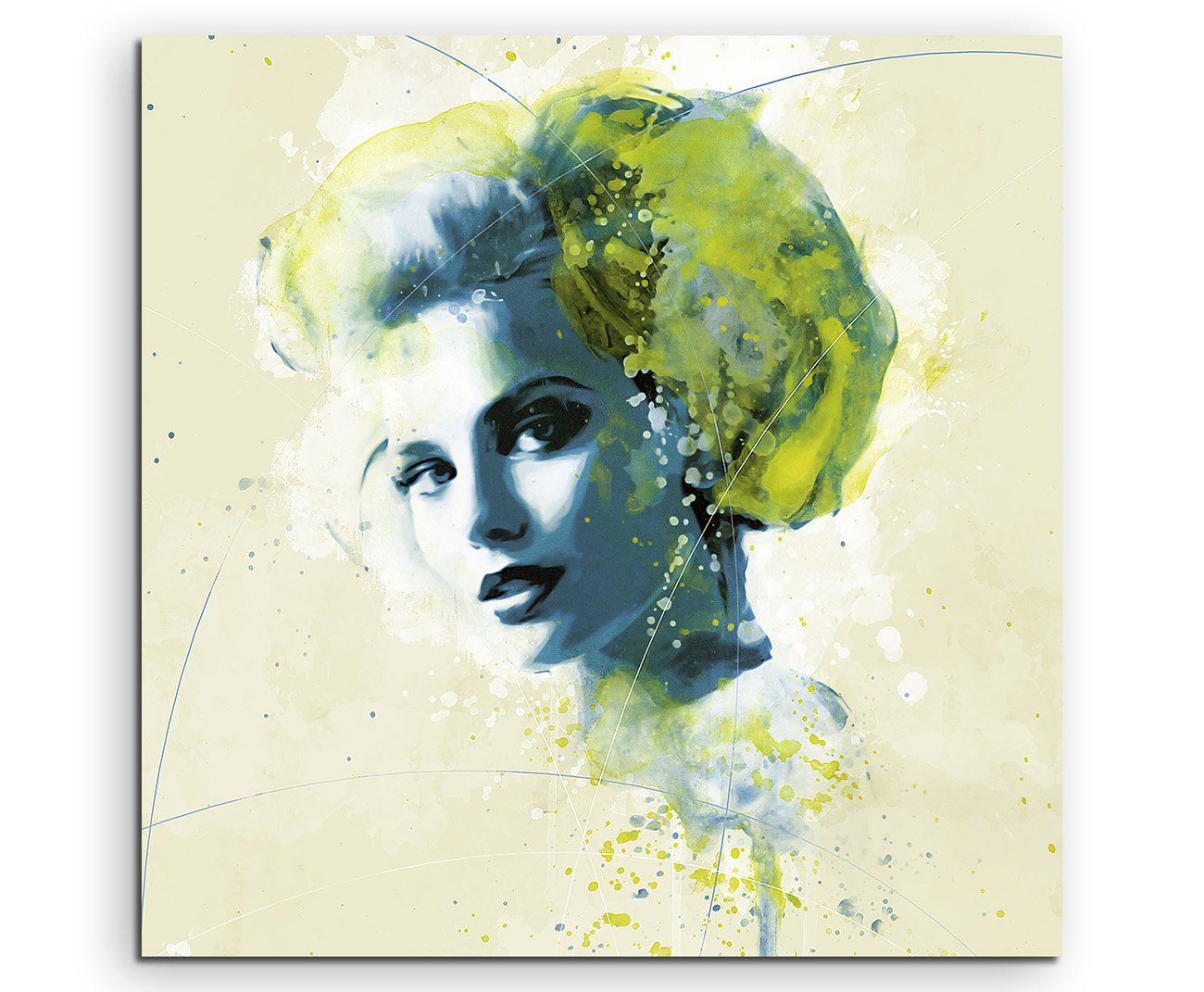 Sinus Art Leinwandbild Margot Robbie V Aqua 60x60cm Wandbild Aquarell Art