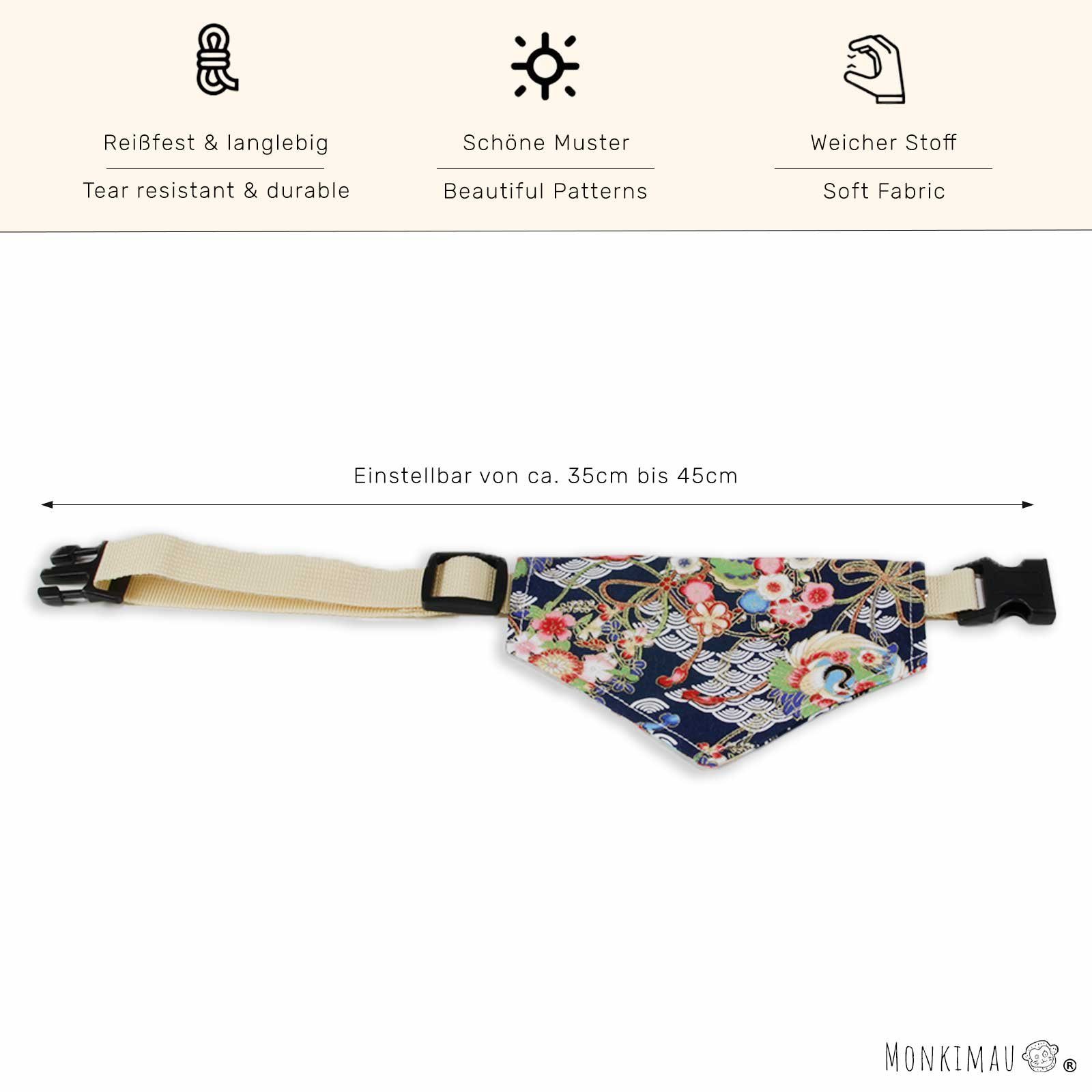 Monkimau Hunde-Halsband Halsband mit Hundehalstuch japanisches Design
