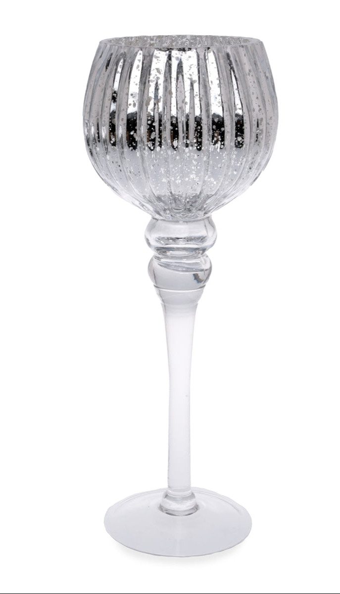 finehomegarden Windlicht Kerzenglas Teelichthalter H30cm +H35cm Glaspokal E günstig online kaufen