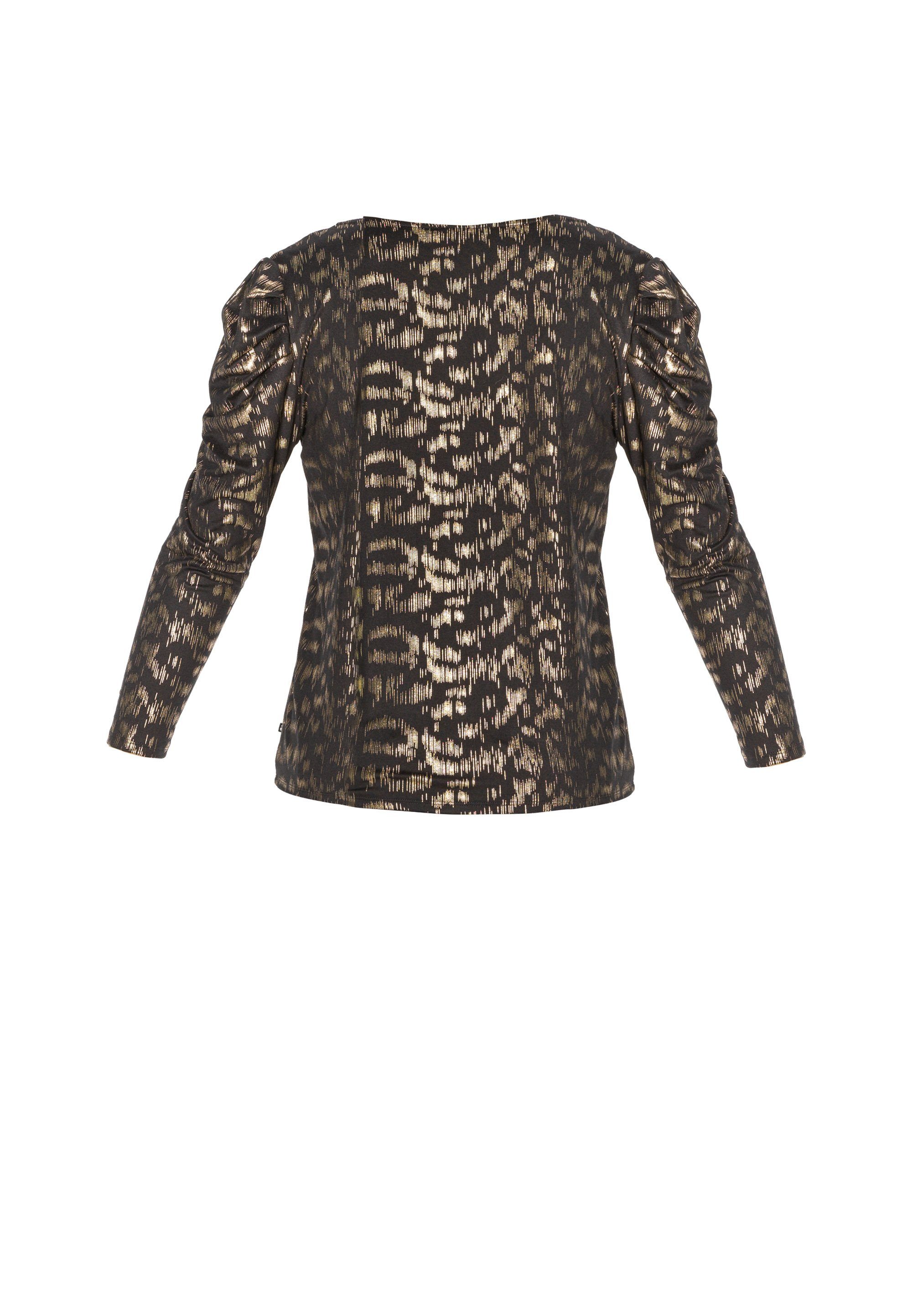 Le Cerises mit Klassische PRESTON Temps Des Metallic-Print Bluse