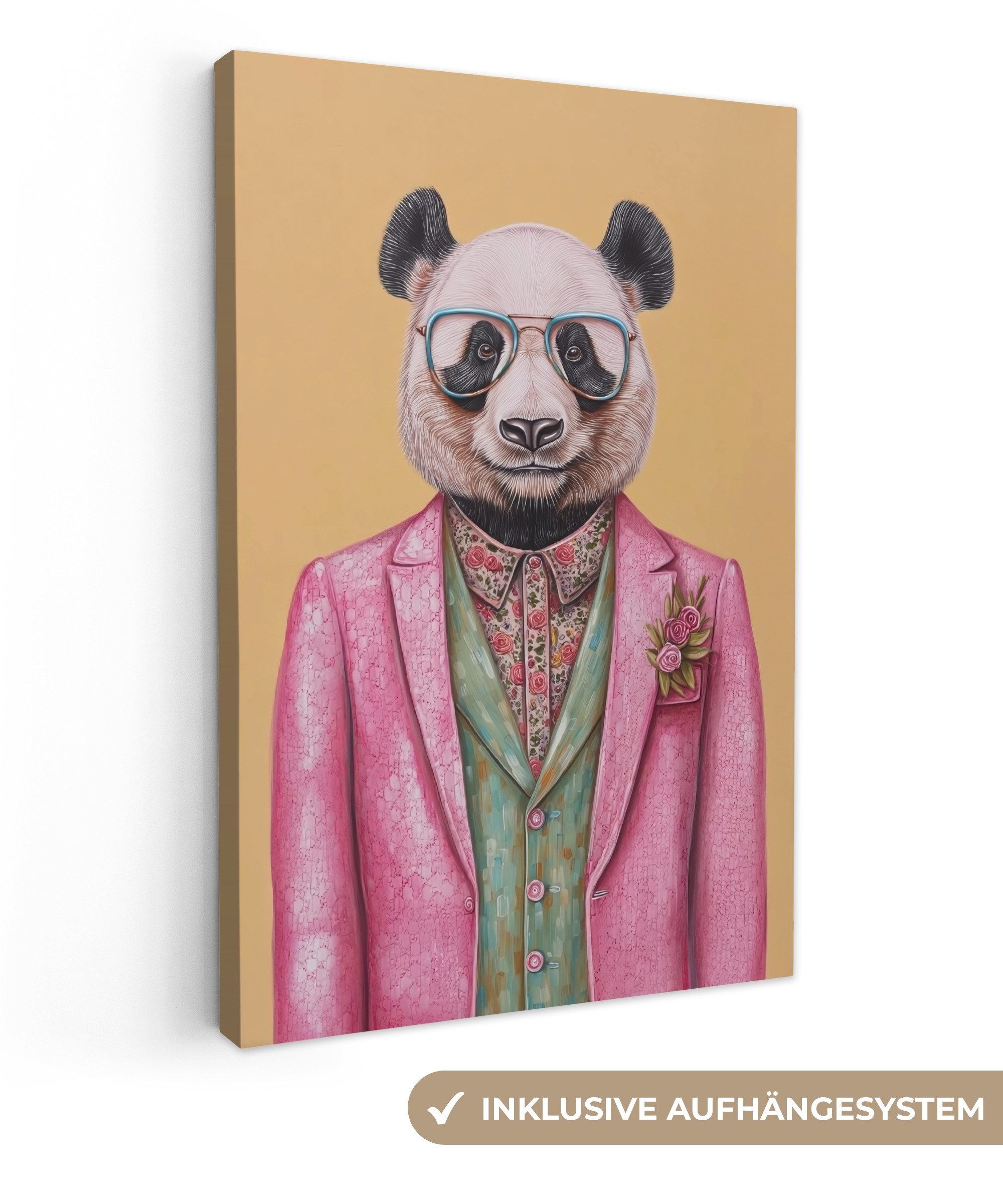 OneMillionCanvasses® Leinwandbild Panda - Anzug - günstig online kaufen