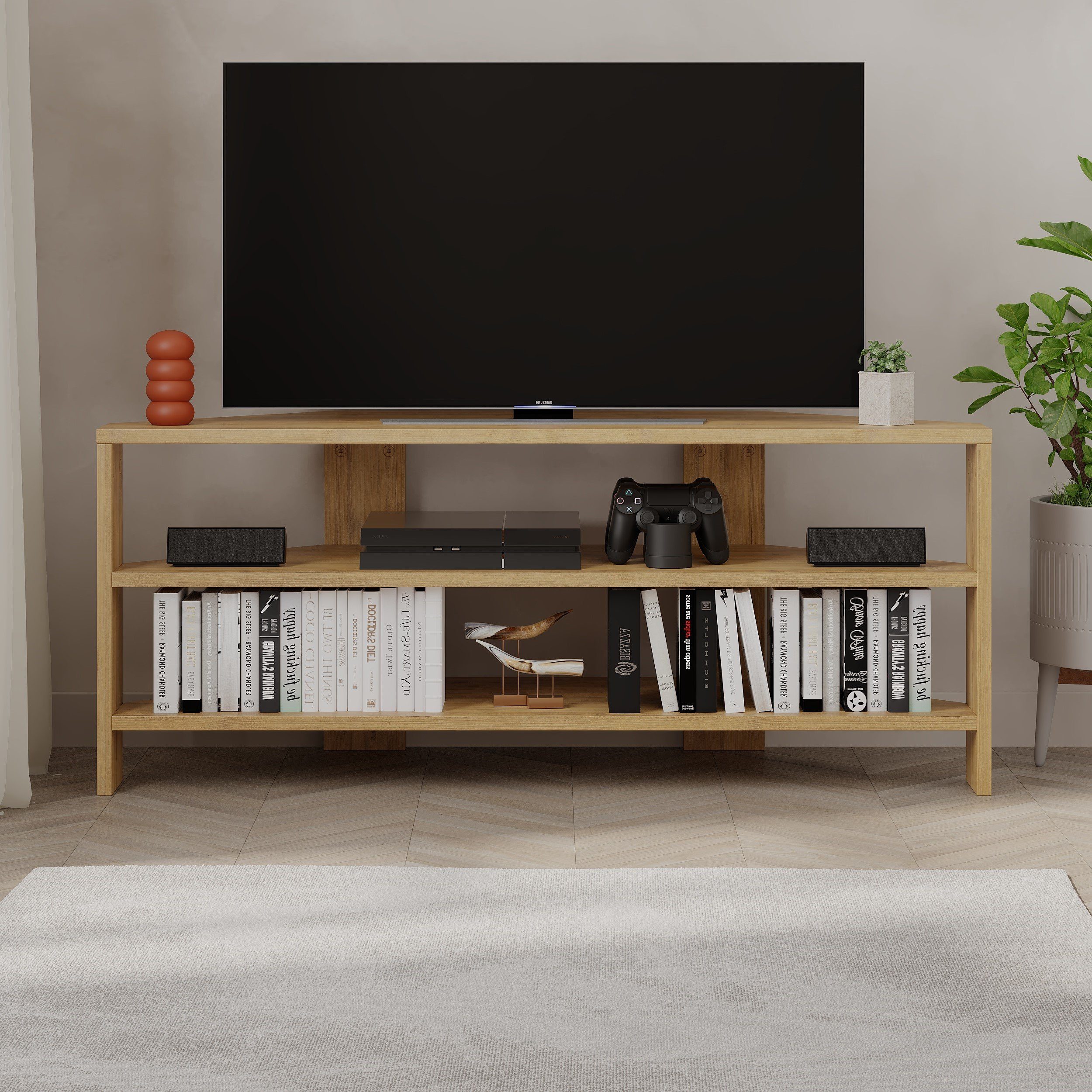 Decortie TV-Schrank Thales (1 set) Modernes Eck-Fernsehgerät Multimedia-Center, 110 x 36 x 45 cm