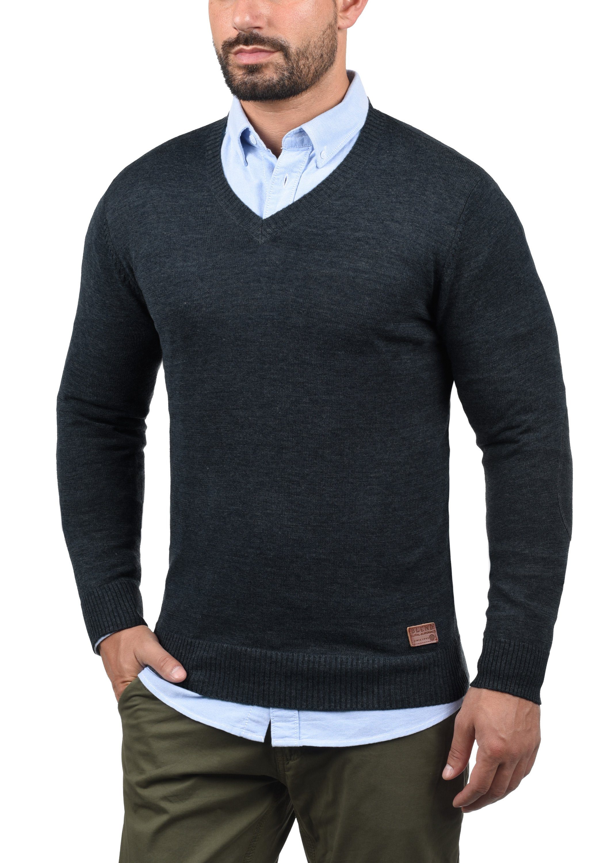 Blend Strickpullover BHLasse Feinstrickpullover mit aufgestickten Ellenboge günstig online kaufen