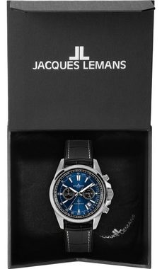 Jacques Lemans Quarzuhr Chronograph Liverpool Schwarz/Blau