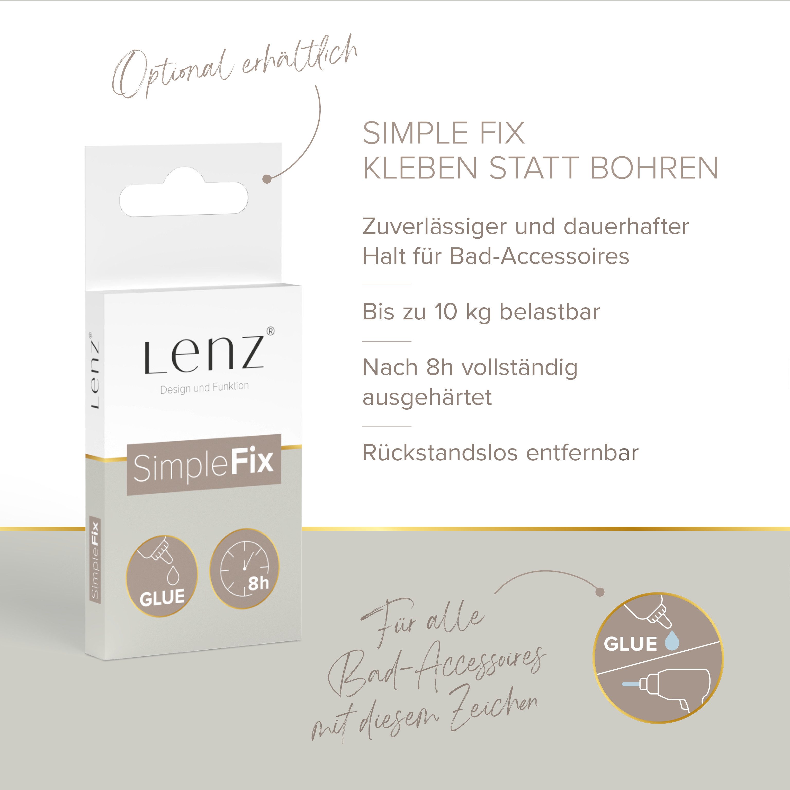 Lenz Handtuchhalter HYGGE, KOVA, mit Anti-Fingerabdruck Oberfläche