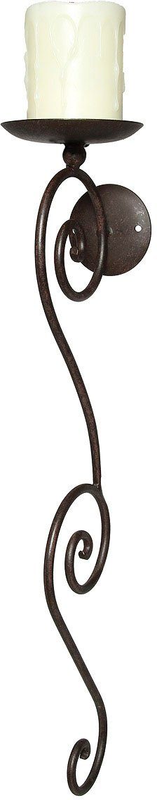 Wandkerzenhalter Wandleuchter - antikbraun 58cm