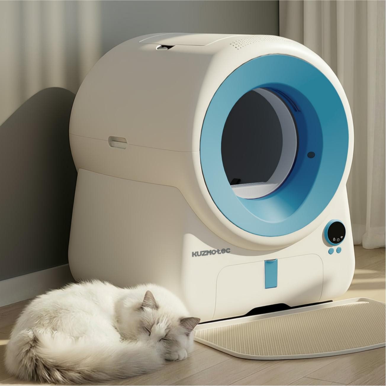 KuzmoTec Katzentoilette KuzmoTec katzenklo selbstreinigend,Luftschleier-Desodorierung, Geruchsblockierendes Luftvorhang-System,5-fach Schutz