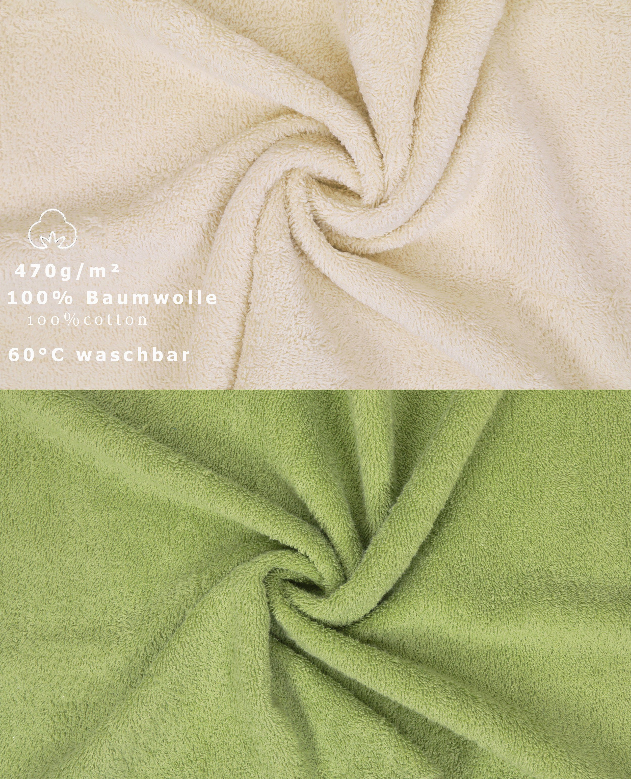Set 12-tlg. Farbe Betz Handtuch Set Handtuch 100% Baumwolle, Sand/avocadogrün, Premium (12-tlg)