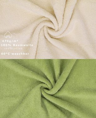 Betz Handtuch Set 12-tlg. Handtuch Set Premium Farbe Sand/avocadogrün, 100% Baumwolle, (12-tlg)