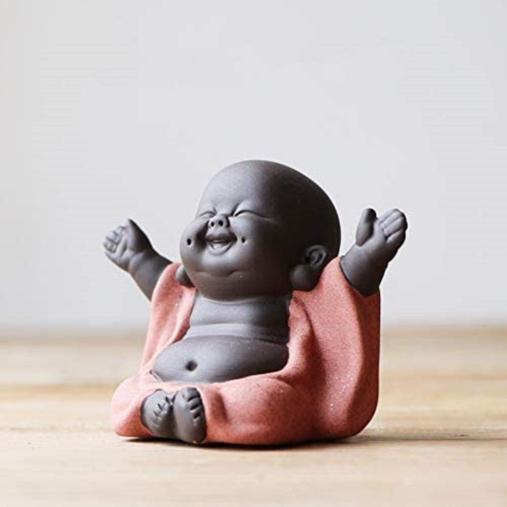 Buddha, Buddhafigur Kleiner zggzerg süßer Buddhafigur Keramik-Figur,