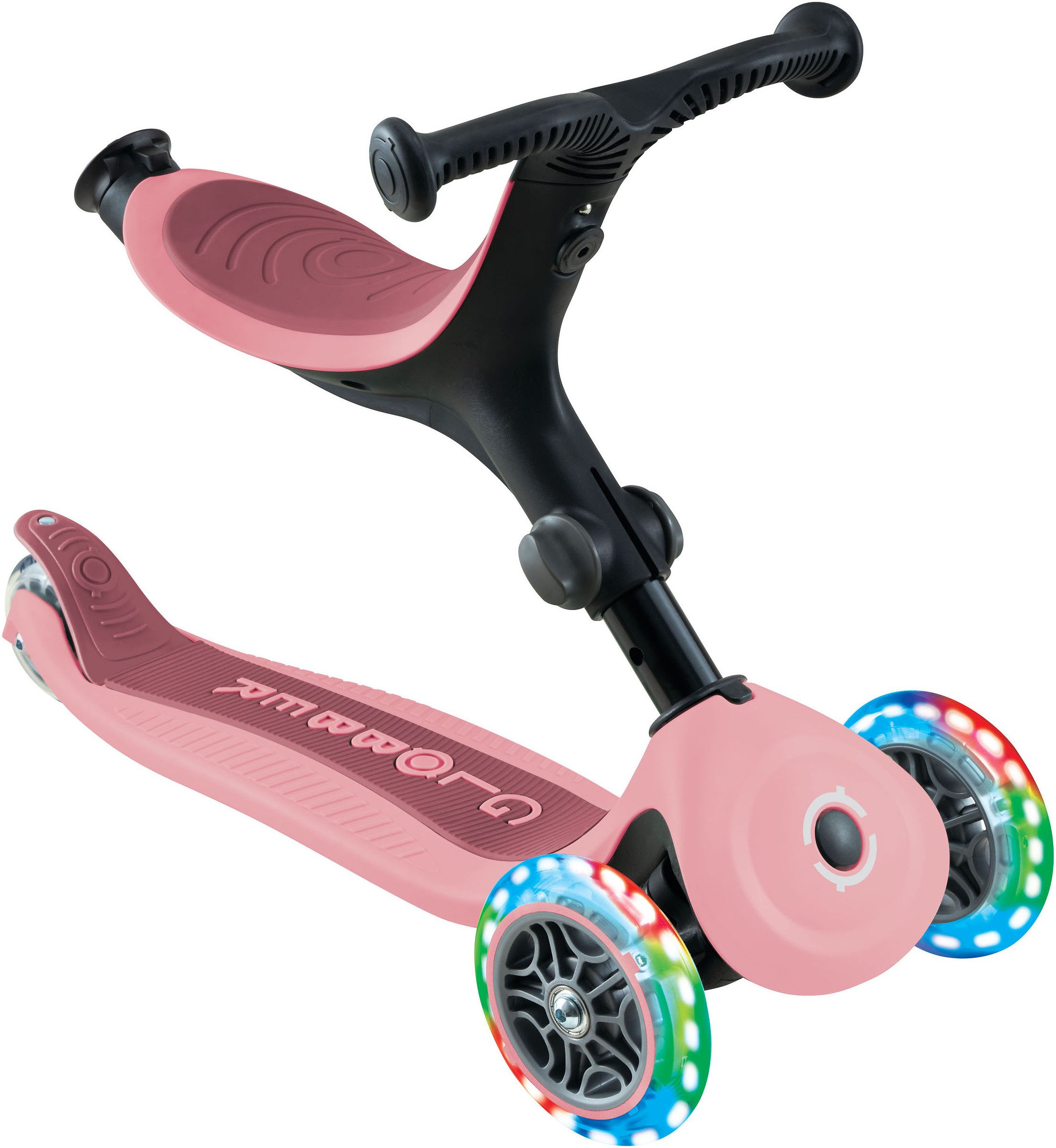 Globber Tretroller GO-UP ACTIVE LIGHTS mit Leuchtrollen, Dreirad, Laufrad und Scooter