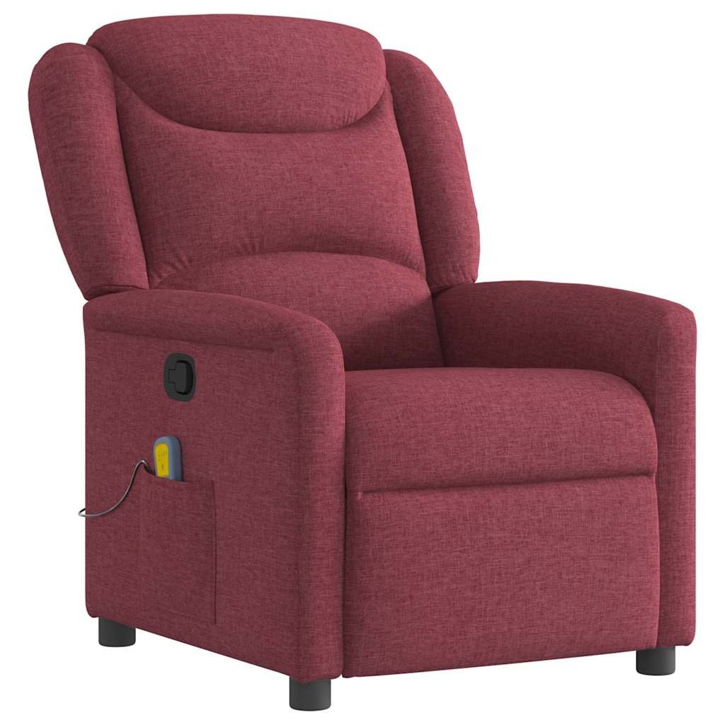 vidaXL Sessel Massagesessel Weinrot Stoff (1-St) günstig online kaufen