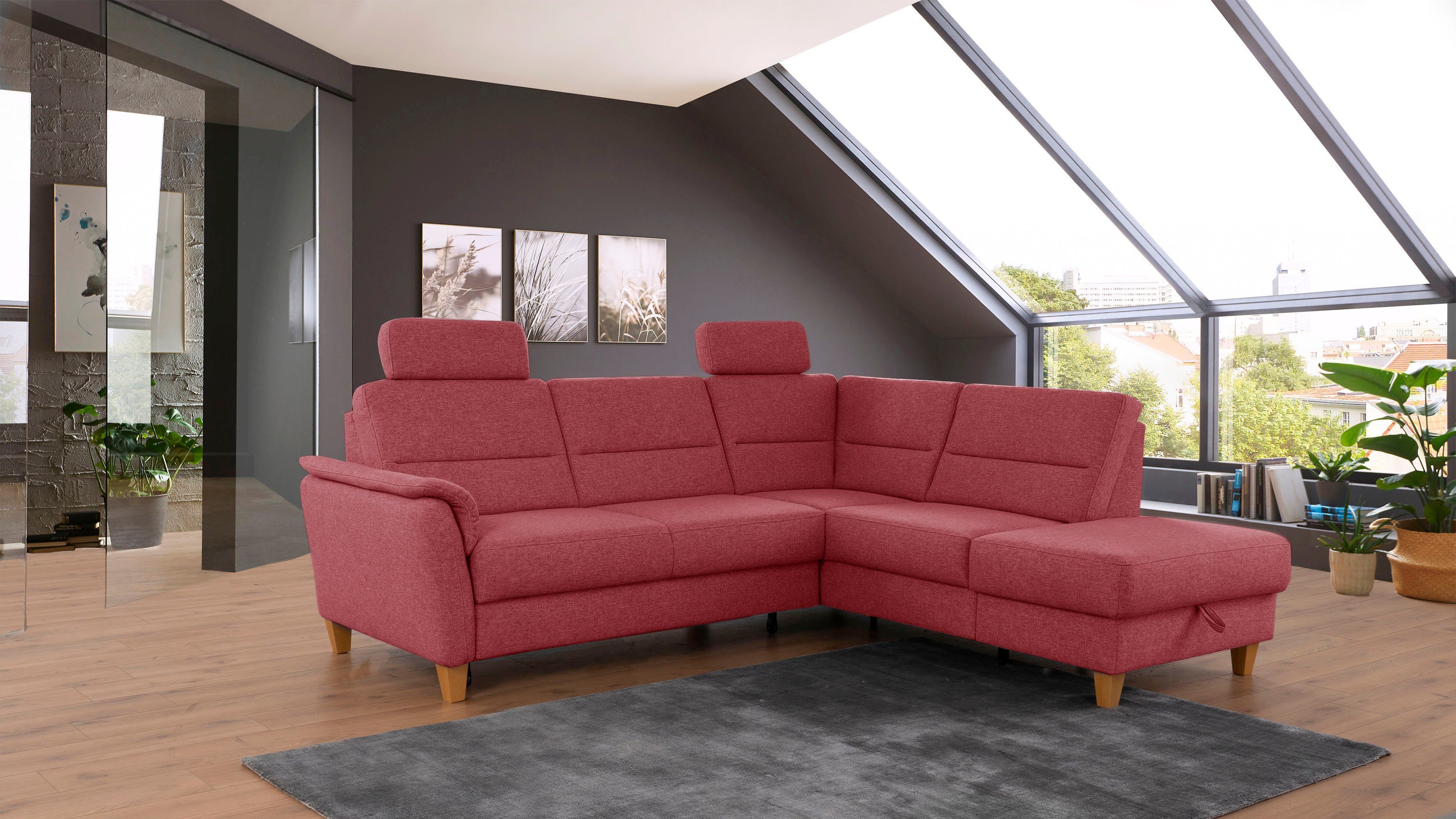 Home affaire Ecksofa Palmera L-Form, Federkern, günstig online kaufen