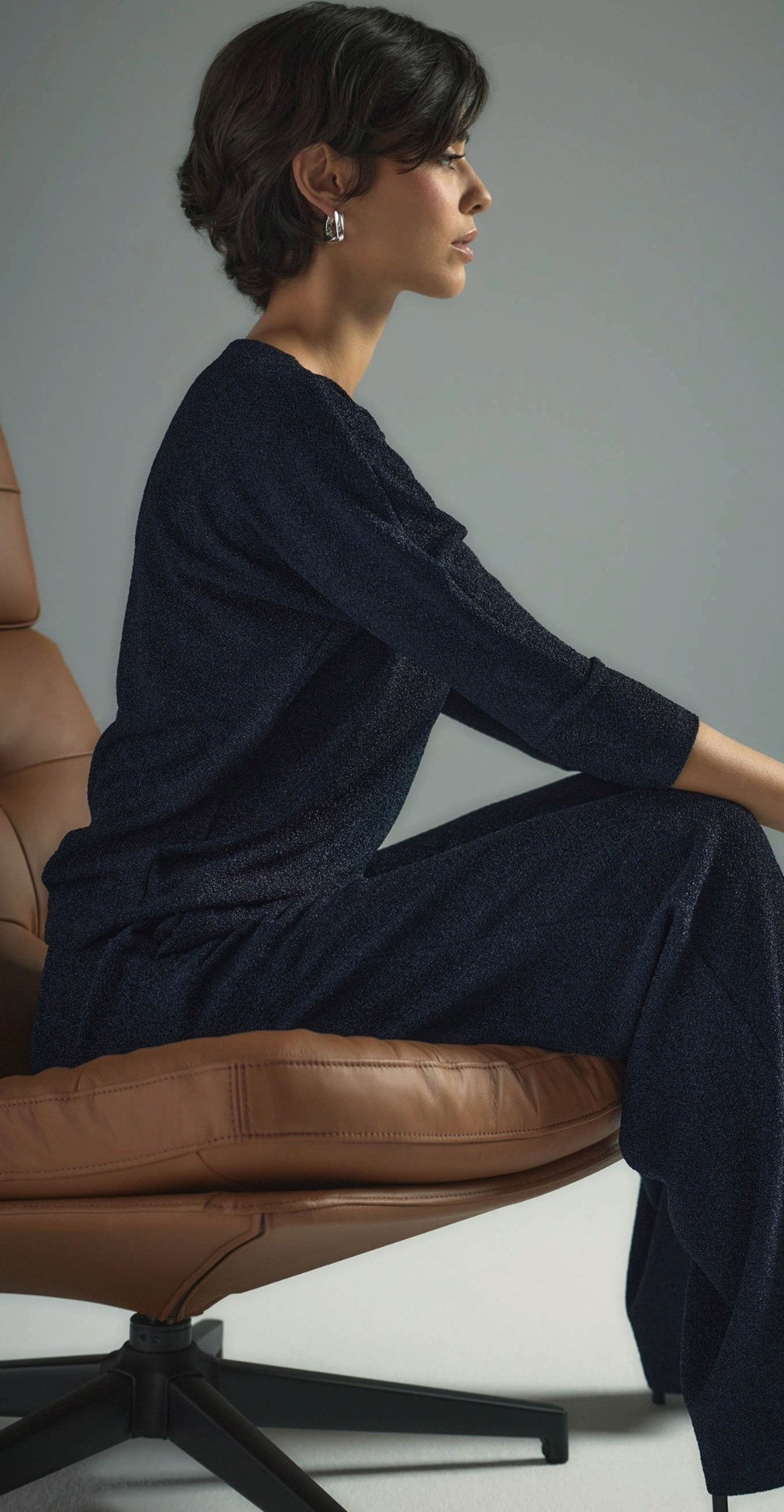 Zero Stoffhose Damen mit Lurexfaden Plain/ohne Details